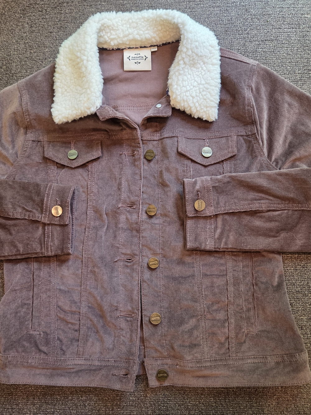 Nanette Lepore  Chocolate Sherpa-Trim Jacket